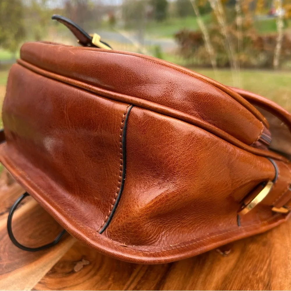 Italian Vechetta Leather Saddle Bag Brown Time Resistance “Women in Love” NWT